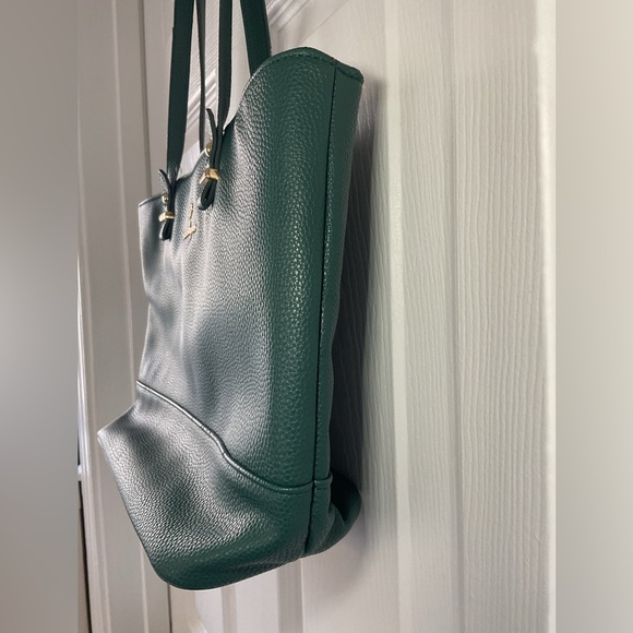 Nanette Lepore Green Pebbled Leather Tote Shoulder Work Bag - Picture 2 of 12